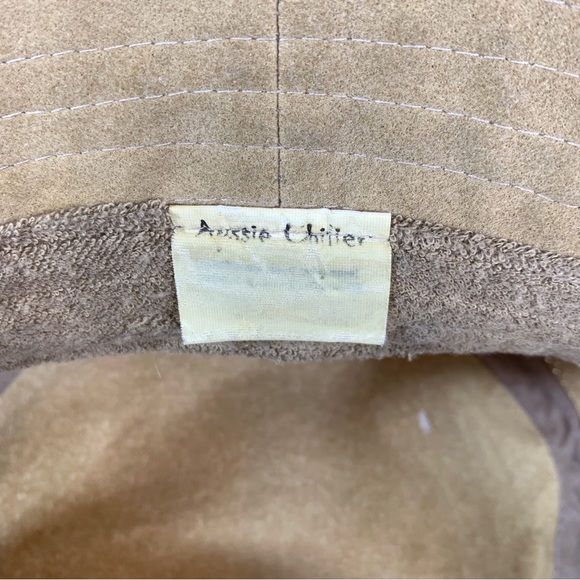 Aussie Chiller Soak Me Suede Light Brown Perforated Outback Outdoor Hat Cap - Picture 2 of 8